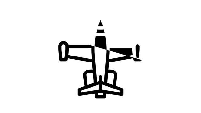 jet airplane line icon animation