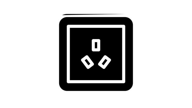 australia socket line icon animation