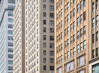 New York City skyscrapers facades, USA.