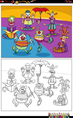 cartoon clowns and comedians group coloring page
