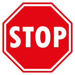 Stop sign. Road sign stop. Red sign.