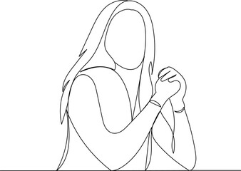 woman portrait sketch, continuous line drawing, vector