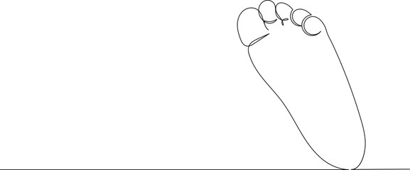 foot sketch, continuous line drawing, vector