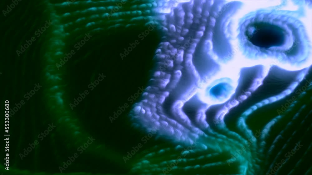 Poster futuristic plasma waves with bends. motion. colorful glowing lines move in electromagnetic field wit