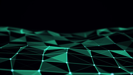 Network or Internet connection technology. Abstract background with lines. Big data visualisation. 3D rendering.