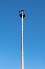 street lamp. concrete electric pole. electricity pylon.