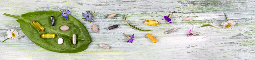 Panoramic food supplements and homeopathy granules.