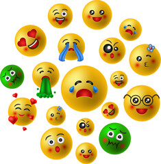 Fototapeta premium 3d smiley illustration, funny face