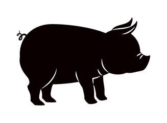 Obraz na płótnie Canvas pig silhouette icon