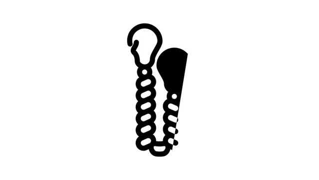 few clips and lanyards line icon animation