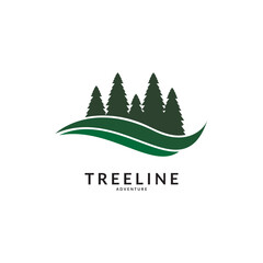 pine forest adventure logo vector template.