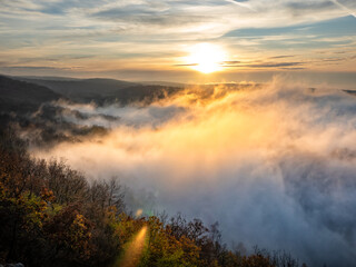 Mountains foggy morning