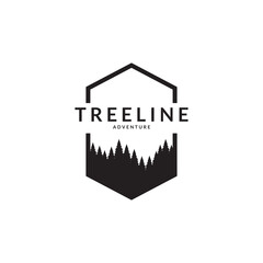 pine forest adventure logo vector template.