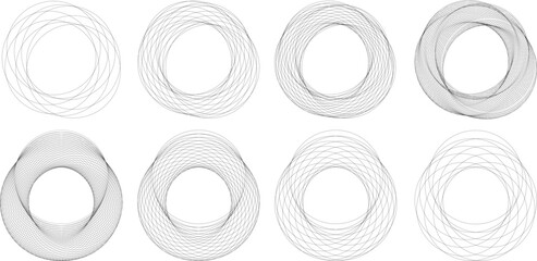 Illustration with circles. Black and white vector. Circle pattern. Abstraction ring.