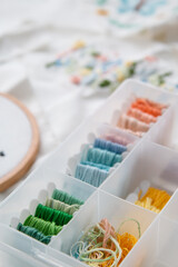 Cute embroidery project with colorful threads