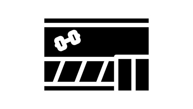 gym building line icon animation