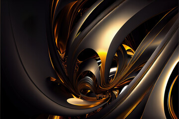 abstract black and gold background with ornament as wallpaper header