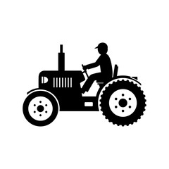 Tractor vector icon on white background