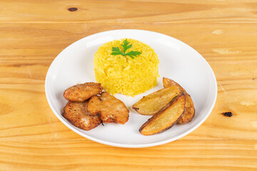 healthy food, Fresh, Top view on wood table.