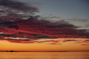 Red sky sunrise