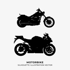 set of motorcycle illustration vector