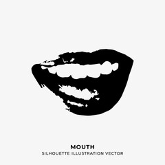 open mouth silhouette illustration vector