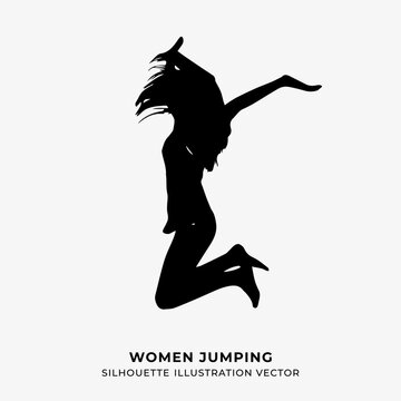 silhouette of a jumping person vector illustration