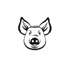 Vector of a pig head on white background. Farm Animals.
