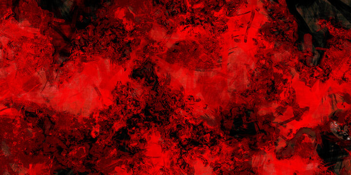 Mist Of Horror Dark Red Abstract Watercolor Brush Strokes Pattern With Light Drips On Black Background, Apocalyptic Scene Design, Mysterious Power Effect Season Halloween	