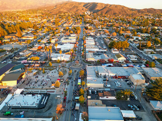 A Celebration of Winter at Winterfest in Yucaipa, California, from an Aerial UAV Drone