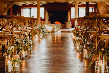 Mariage d'hiver au coin du feu