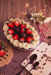 christmas cake with berries