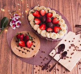 cake with berries