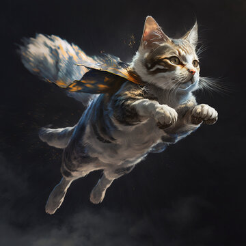 A Flying Cat - Generted By Generative AI