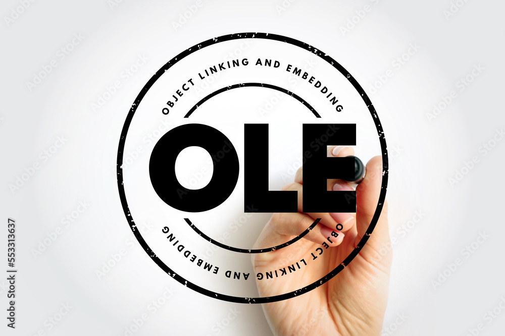 Poster ole object linking and embedding - technology that allows embedding and linking to documents and oth