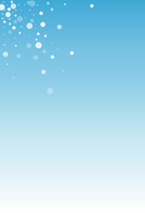 Silver Snowfall Vector Blue Background. New Gray