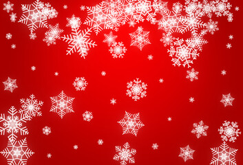Gray Snow Vector Red Background. Light White