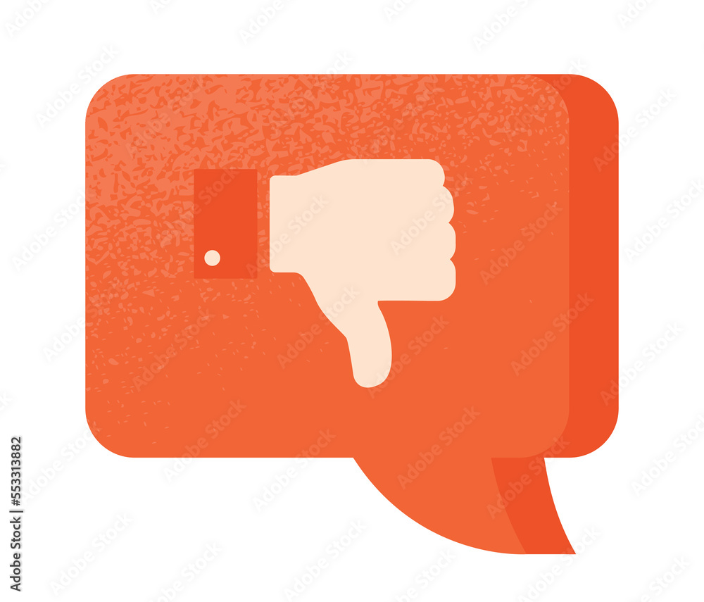 Poster red dislike icon. symbol of dissatisfaction and bad feedback and negative reviews. poster or banner 
