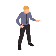 Fototapeta premium Businessman Clerk Isometric Composition