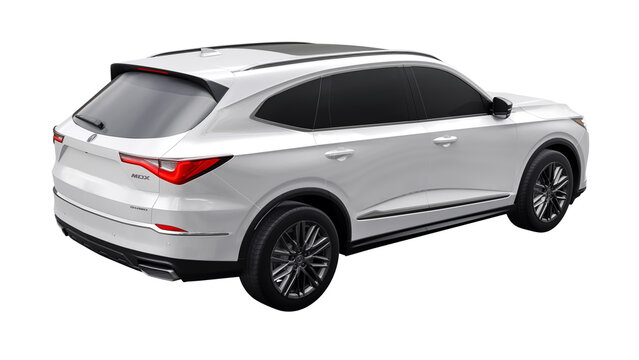 Toronto, Canada. December 12, 2022. Acura MDX 2022. An exquisite premium SUV with an ultra modern oriental design for business and family. Luxury and comfort. 3d render