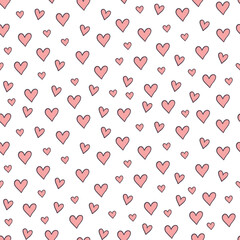 Small pink hearts seamless pattern for Valentines day gift