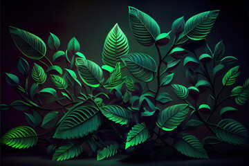 Fototapeta na wymiar green leaves background as nature wallpaper header