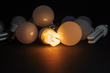 light from work light bulb and non -working lights, total blackout or saving electricity filter...