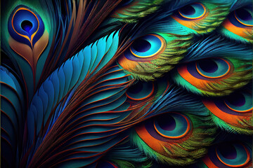 beautiful colorful abstract peacock feather background as header wallpaper