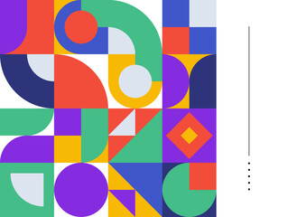 Abstract geometric pattern background design in retro style. Vector illustration.