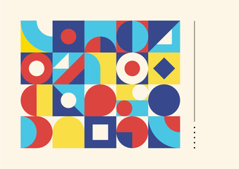 Abstract geometric pattern background design in retro style. Vector illustration.