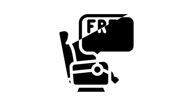relaxation chair line icon animation