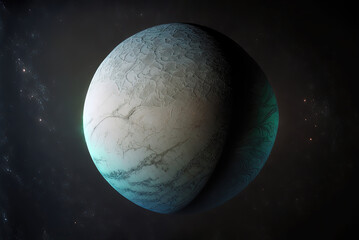 Obraz premium Frigid Exoplanet, A Place of Frozen Wonder.