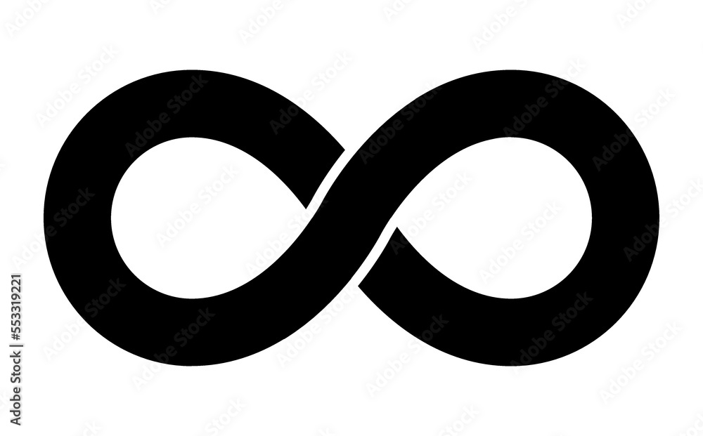 Poster eternity loop symbol logo vector endless abstract line icon. infinite unlimited cycle sign illustrat