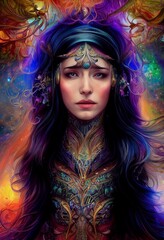 Obraz na płótnie Canvas Elven Goddesses of Science and Magic